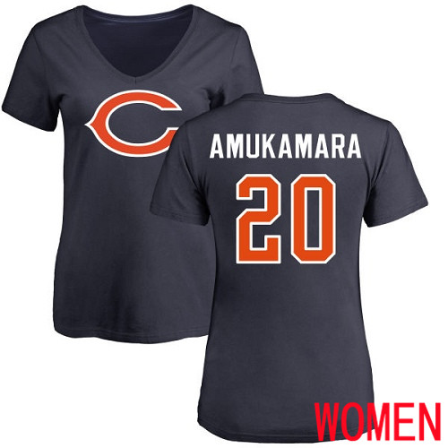 Chicago Bears Navy Blue Women Prince Amukamara Name and Number Logo NFL Football #20 T Shirt->nfl t-shirts->Sports Accessory